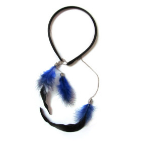 Blue Head Buckle Style Feather Decorations Hair Extensions