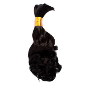 100% Indian Remy Hair Big Wave 14" Hair Extensions Hair Bulk 26 Colors To Choose