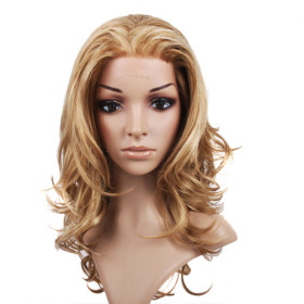 Light Blonde Without Bang Heat Resistant Lace Wigs