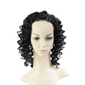 Without Bang Black Curly Lace Wigs