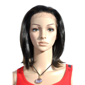 Black Smooth Straight Lace Wigs