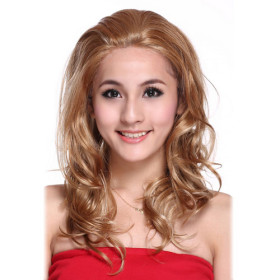 Light Golden Synthetic Curly Lace Wigs