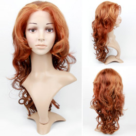 Long Body Wave Golden Brown Lace Wigs