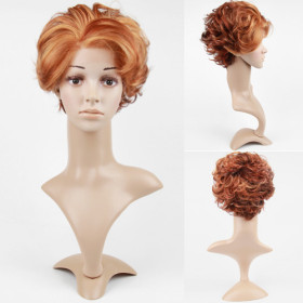 Wave Curely Short Golden Brown Lace Wigs