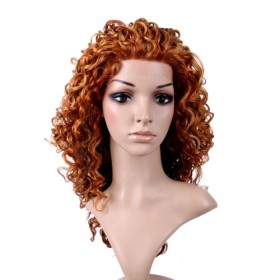 Long Golden Brown Wave Curely Lace Wigs