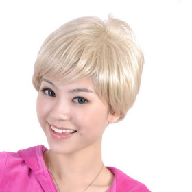 Blonde Short Top Grade Quality Synthetic Lace Wigs