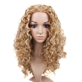 Lace Front Long High Quality Synthetic Light Blonde Curly Hair Wig