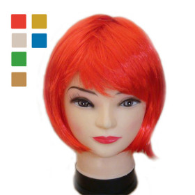 Chin Length Red Soft Party Wigs