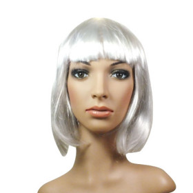 Chin Length Bob Style White Party Wigs