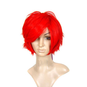 Red Short Feather & Flirty Party Wigs