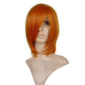 Kumquat Color Straight Shoulder Length Party Wigs