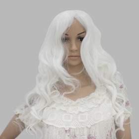 Long Heat-resistant White Party Wigs