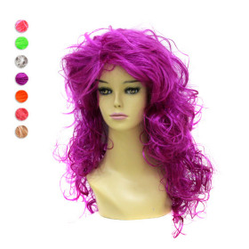 Flip Out Plum Curely Party Wigs