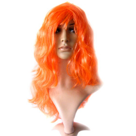 Flip Out Orange Middle Long Party Wigs