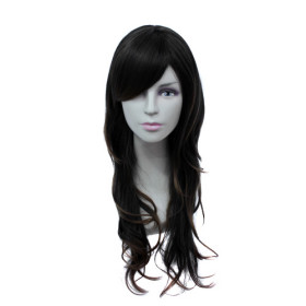 Black Little Curly Inclined Bang Party Wigs