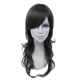 Wire Brown Curly Shoulder Length Party Wigs