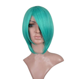 Chin Length Turguoise Straight Party Wigs