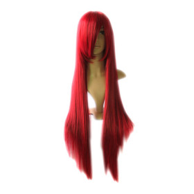Super Long Red Inclined Bang Party Wigs
