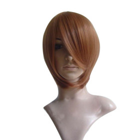 Chain Length Straight Brown Party Wigs