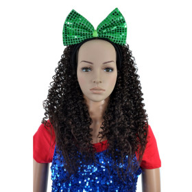 Deep Curely No Bang Shoulder Length Party Wigs