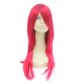 Inclined Bang Capless Red Party Wigs