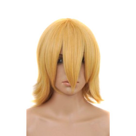 Yellow No Bang Shoulder Length Party Wigs