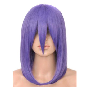 Purple Straight Shoulder Length Party Wigs