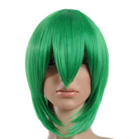 Green Flip Out No Bang Party Wigs