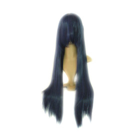 Extra Long Dark Blue Smooth Party Wigs