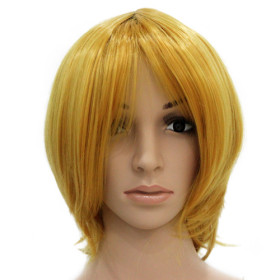 Heat-resistant Golden Smooth Party Wigs