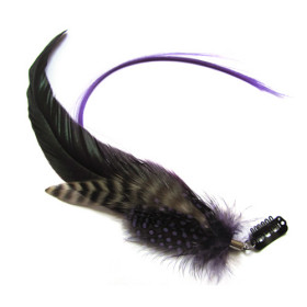 Purple White Spots Feathers Clip-in Party Wigs