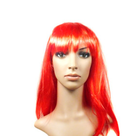Silky Straight Scarlet Neat Bang Party Wigs