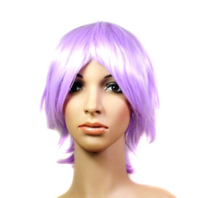 Light Purple Capless Shoulder Length Party Wigs
