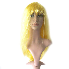 Yellow Long Smooth Party Wigs