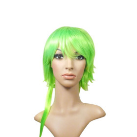 Green Chin Length Inclined Bang Party Wigs