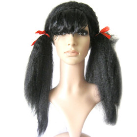 Black Curly Woman's Long Party Wigs