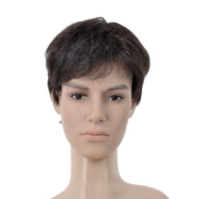 Short Black Undetectable Mens Wigs