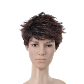 Dark Brown Flip Out Undetectable Mens Wigs