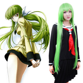 Extra Long Green Smooth Cosplay Wigs