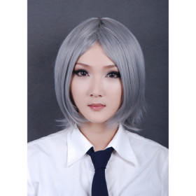 Gray Side Bang Chin Length Cosplay Wigs