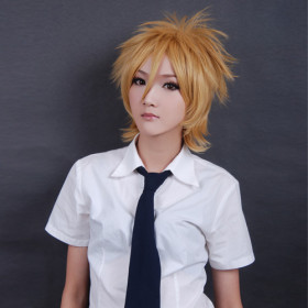 Feather & Flirty Golden Short Cosplay Wigs
