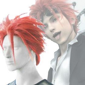 Red Short Flip Out Cosplay Wigs