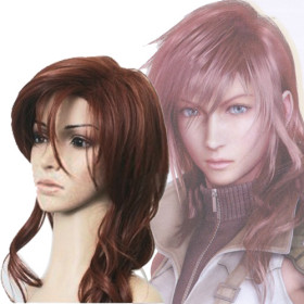 Brown Curely Side Bang Cosplay Wigs