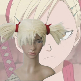 Ivory Tied Flip Out Cosplay Wigs