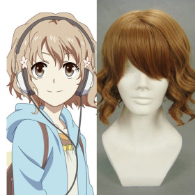 Brown Little Curely Inclined Bang Cosplay Wigs