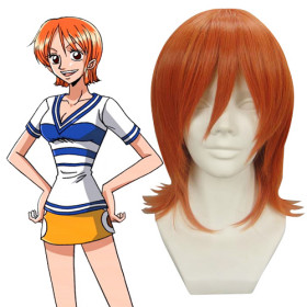 Orange Without Layered Shoulder Length Cosplay Wigs