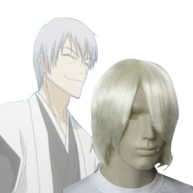White Smooth Shoulder Length Inclined Bang Cosplay Wigs