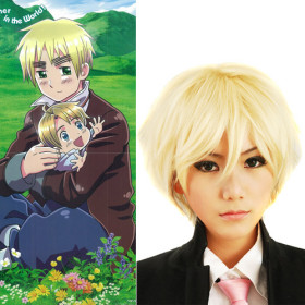 Gold Short Natural Cosplay Wigs