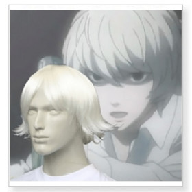 White Men's Curl Up Cosplay Wigs