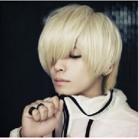 Beige Short Fluffy Style Mens Wigs